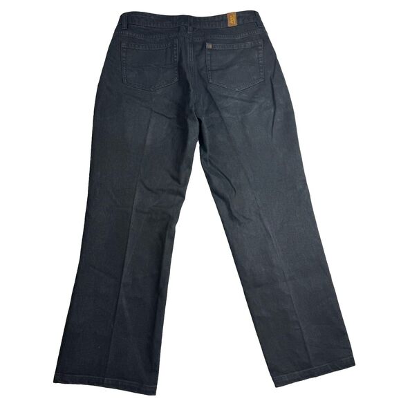 Wrangler Aura Jeans Womens Size 10R‎ Black Denim 32x30 Bootcut - Picture 2 of 9